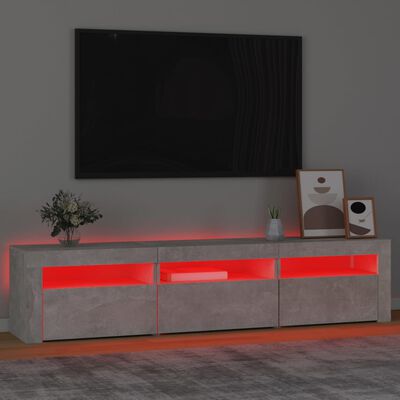 vidaXL TV skříňka s LED osvětlením betonově šedá 180x35x40 cm