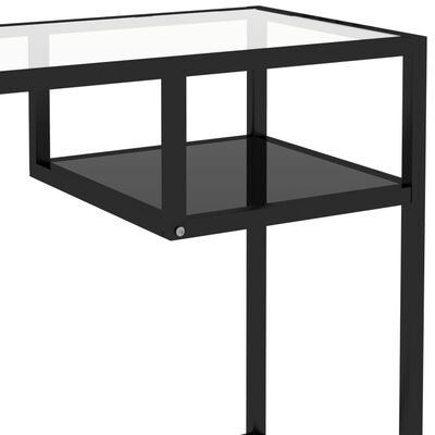 vidaXL PC stůl černý 100 x 36 x 74 cm sklo