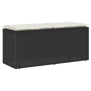 vidaXL Zahradn&iacute; lavice s podu&scaron;kou čern&aacute; 110x40x44 cm polyratan