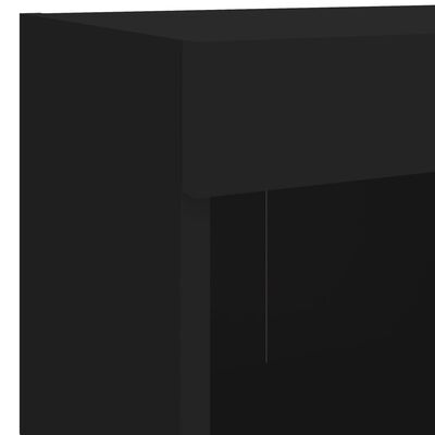 vidaXL 4dílná obývací stěna s LED osvětlením černá