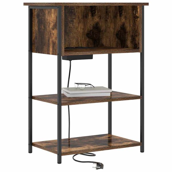 vidaXL Nočn&iacute; skř&iacute;ňka Kouřov&yacute; dub 55 x 31 x 76 cm kompozitn&iacute; dřevo