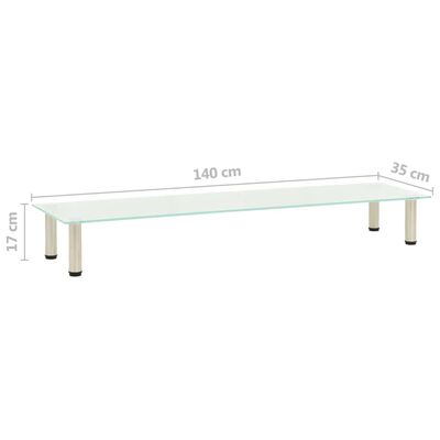 322774 vidaXL TV Stand Frosted 140x35x17 cm Tempered Glass