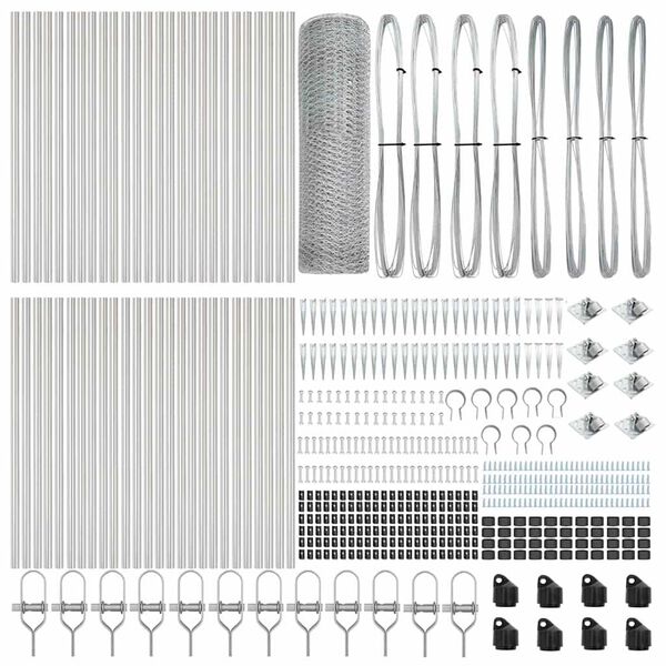 vidaXL Plotov&yacute; sloupek. Stř&iacute;brn&aacute; 100 x 0,6 m (13 mm s&iacute;ť) Ocel