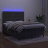 vidaXL Box spring postel s matrac&iacute; a LED tmavě &scaron;ed&aacute; 140x200 cm samet