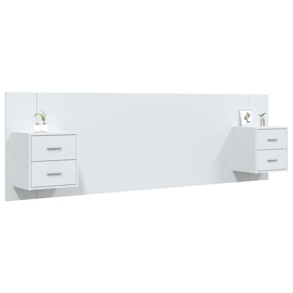 vidaXL Čelo postele se skříňkami bílé kompozitní dřevo