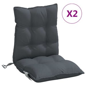 vidaXL Podu&scaron;ky na židli s n&iacute;zk&yacute;m opěradlem 2 ks antracitov&eacute; oxford