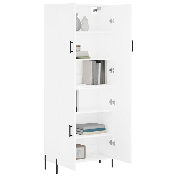 vidaXL Skř&iacute;ň highboard b&iacute;l&aacute; 69,5 x 34 x 180 cm kompozitn&iacute; dřevo