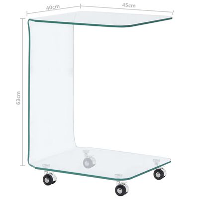 vidaXL Konferenční stolek 45 x 40 x 63 cm tvrzené sklo