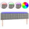 vidaXL Čelo postele s LED světle &scaron;ed&eacute; 200x5x78/88 cm samet