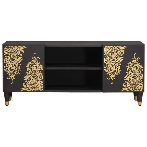 vidaXL Televizní skříň Černá 105 x 33 x 46 cm Masivní mangové dřevo