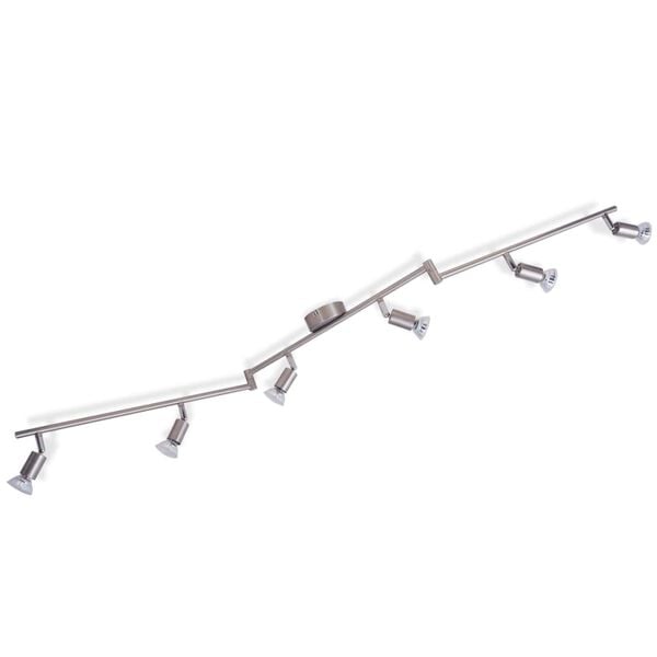 vidaXL Stropn&iacute; sv&iacute;tidlo s 6 LED bodovkami, sat&eacute;nov&yacute; nikl