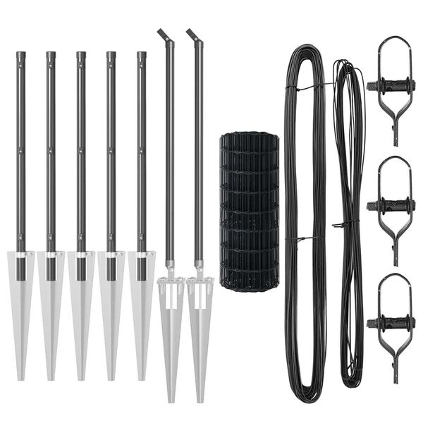 vidaXL Plot s sloupkem &Scaron;ed&aacute; 0,4 x 10 m Ocel a PVC