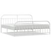 vidaXL Kovov&yacute; r&aacute;m postele s hlavov&yacute;m a nožn&iacute;m čelem b&iacute;l&yacute; 200 x 200 cm