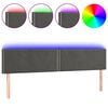 vidaXL Čelo postele s LED tmavě &scaron;ed&eacute; 160x5x78/88 cm samet