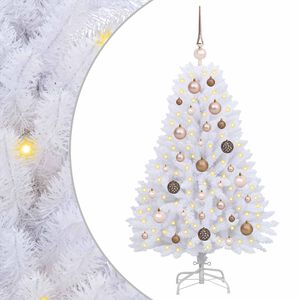 vidaXL Uměl&yacute; v&aacute;nočn&iacute; stromeček B&iacute;l&aacute; 68 x 68 x 120 cm PVC a kov