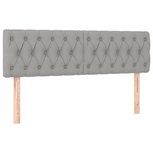 vidaXL Čela postele 2 ks světle &scaron;ed&aacute; 72x7x78/88 cm textil