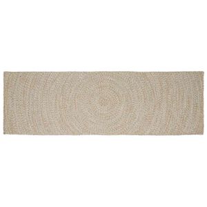 vidaXL Koberec do oblasti Př&iacute;rodn&iacute; a b&iacute;l&aacute; 60 x 250 cm juta