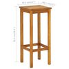 vidaXL 3dílný barový set na balkon masivní akáciové dřevo
