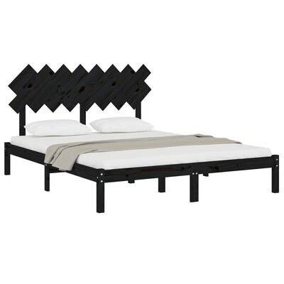vidaXL Rám postele černý 160 x 200 cm masivní dřevo