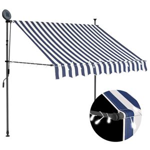 vidaXL Ručně zatahovac&iacute; mark&yacute;za s LED světlem 150 cm modrob&iacute;l&aacute;
