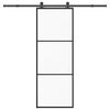 vidaXL Posuvn&eacute; dveře s kov&aacute;n&iacute;m 76x205 cm ESG sklo a hlin&iacute;k