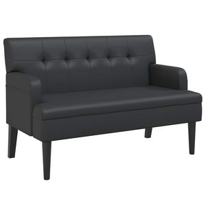 vidaXL Lavice s opěradlem čern&aacute; 112 x 65,5 x 75 cm uměl&aacute; kůže