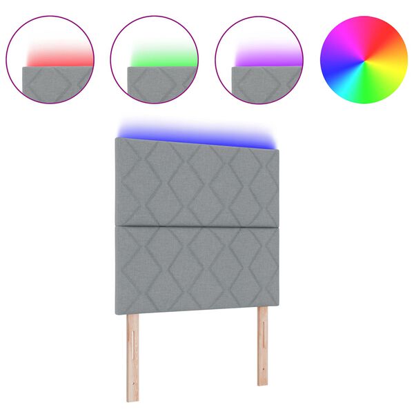 vidaXL Čelo postele Světle &scaron;ed&aacute; 90 cm textil