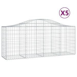 vidaXL Klenut&eacute; gabionov&eacute; ko&scaron;e 5 ks 200x50x80/100 cm pozinkovan&eacute; železo