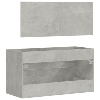 vidaXL Koupelnová skříňka se zrcadlem betonově šedá kompozitní dřevo