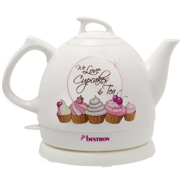 Bestron Rychlovarn&aacute; konvice keramick&aacute; b&iacute;l&aacute; 1 785 W DTP800SD