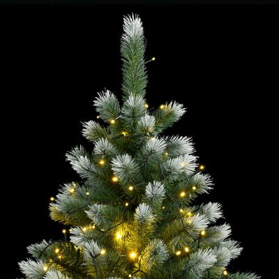 vidaXL Umělý sklápěcí vánoční stromek se 150 LED a sněhem 150 cm