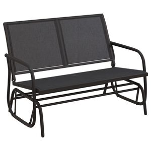vidaXL Zahradn&iacute; lavice glider čern&aacute; 120,5x76x86,5 cm textilen a ocel