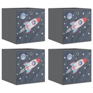 vidaXL Skl&aacute;dac&iacute; &uacute;ložn&eacute; boxy 4 ks &scaron;ed&eacute; 32 x 32 x 32 cm netkan&aacute; textilie