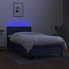 vidaXL Box spring postel s matrac&iacute; a LED modr&aacute; 80 x 200 cm textil