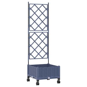 vidaXL Zahradn&iacute; truhl&iacute;k s trel&aacute;ž&iacute; a koly &Scaron;ed&aacute; 40 x 40 x 131,5 cm PP