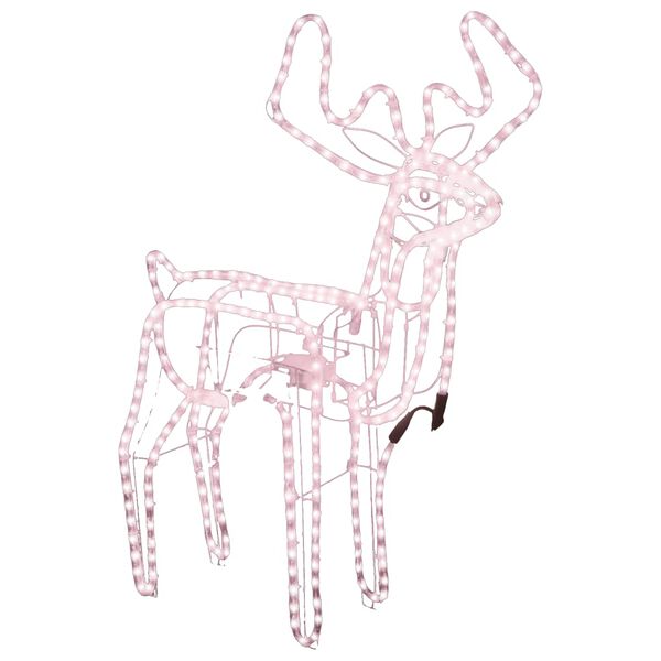 vidaXL Vánoční sob s pohyblivou hlavou teplé bílé LED 76 x 42 x 87 cm