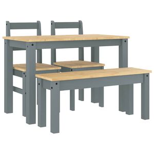vidaXL J&iacute;deln&iacute; set ze 4 kusů PANAMA Grey Borovicov&yacute; masiv