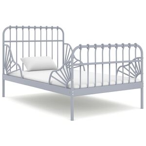 vidaXL Prodloužiteln&yacute; r&aacute;m postele &scaron;ed&yacute; kov 80 x 130/200 cm