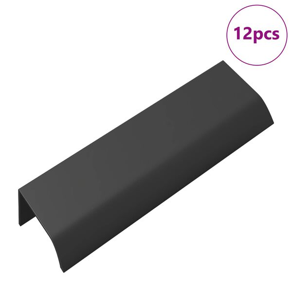 vidaXL Rukojeť 12 pcs Čern&aacute; 120 x 39.6 x 17 mm Hlin&iacute;k