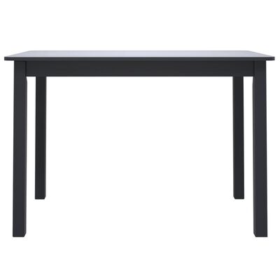 vidaXL Jídelní stůl černý 114 x 71 x 75 cm masivní kaučukovník