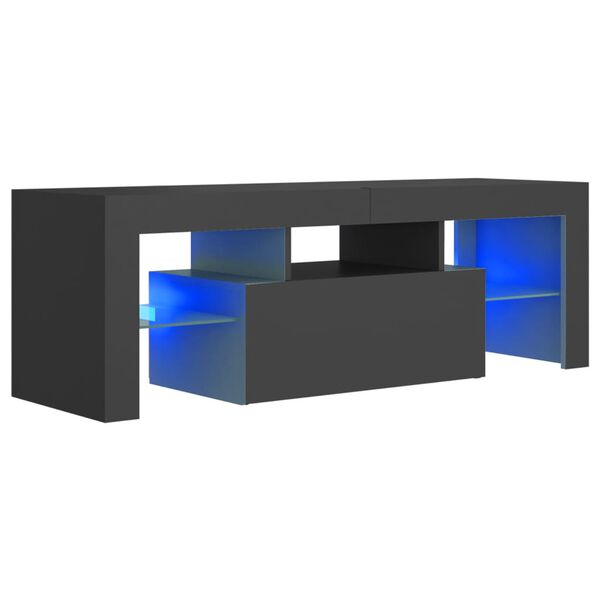 vidaXL TV skř&iacute;ňka s LED osvětlen&iacute;m &scaron;ed&aacute; 120 x 35 x 40 cm
