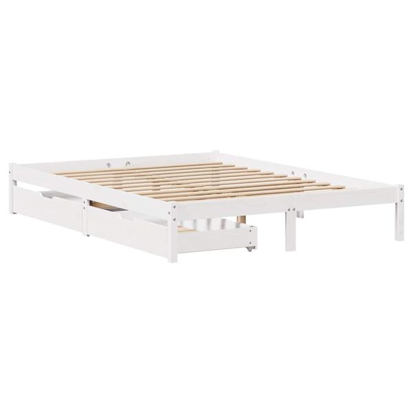 vidaXL Postel bez matrace b&iacute;l&aacute; 160 x 200 cm masivn&iacute; borovice