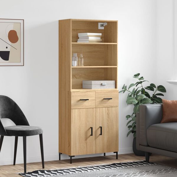 vidaXL Skř&iacute;ň highboard dub sonoma 69,5 x 34 x 180 cm kompozitn&iacute; dřevo
