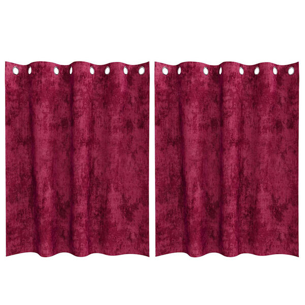 vidaXL Sametov&eacute; z&aacute;věsy 2 pcs V&iacute;no Červen&eacute; 140 x 140 cm samet