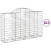 vidaXL Klenut&eacute; gabionov&eacute; ko&scaron;e 13ks 200x50x120/140cm pozinkovan&eacute; železo