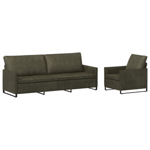 vidaXL Set pohovek 2 pcs Arm&aacute;dně zelen&aacute; Uměl&yacute; semi&scaron;