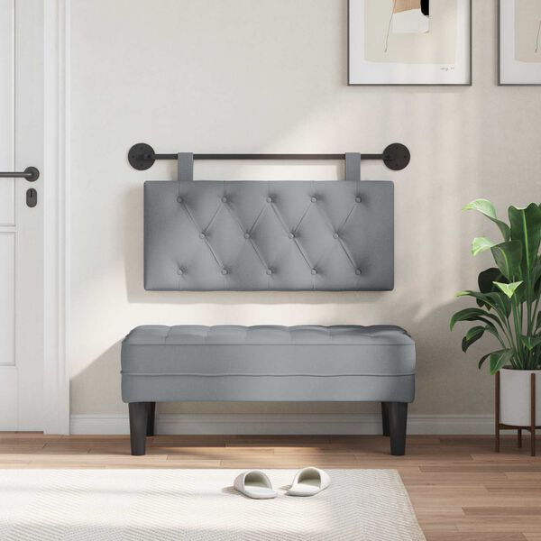 vidaXL Z&aacute;věsn&aacute; čeln&iacute; deska N&aacute;stěnn&yacute; Světle &scaron;ed&aacute; 100 x 55 x 7 cm textil