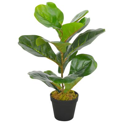 vidaXL Umělá rostlina fíkus lyrový s květináčem zelená 45 cm