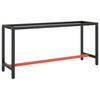 vidaXL R&aacute;m pracovn&iacute;ho stolu matně čern&yacute; a červen&yacute; 170 x 50 x 79 cm kov