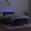 vidaXL Box spring postel s matrac&iacute; a LED tmavě modr&aacute; 100x200 cm samet